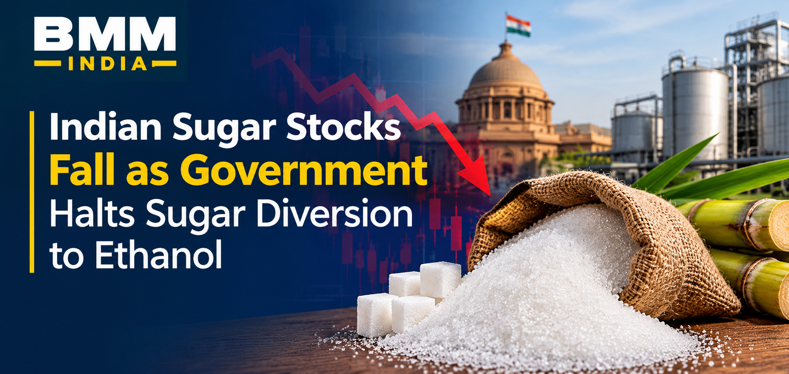 Indian Sugar Stocks Fall as Government Halts